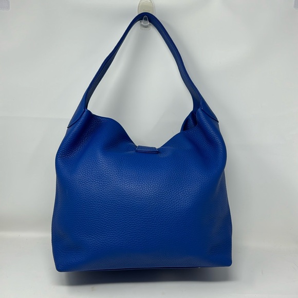 NWT Dooney & Bourke Blue Logo Lock Sack Shoulder Bag w/extra key ring accessory - Picture 2 of 16